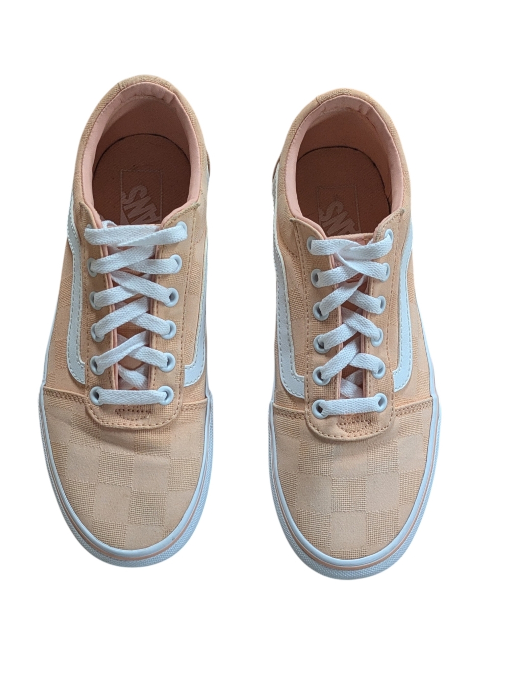 Vans Ward Platform Linen Stitch Peach Pink Sneakers Size 8.5 Women - Picture 3 of 10